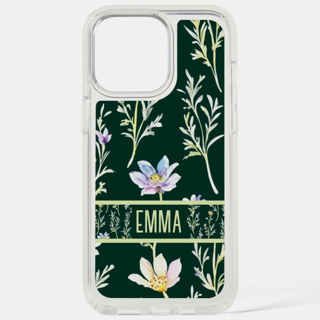 Cute Personalized watercolor wildflower Speck iPhone Case (Front)
