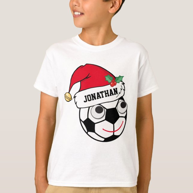 Cute Personalized Xmas Soccerball T-Shirt (Front)