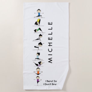 Cute Personalized Yoga Beach Towel