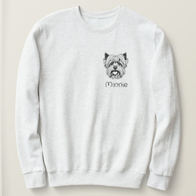 Cute personalized Yorkie  Sweatshirt (Design Front)