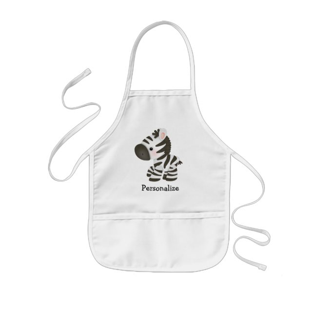 Cute Personalized Zebra Apron (Front)