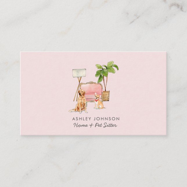 Cute Pet and house sitter Business Card (Front)