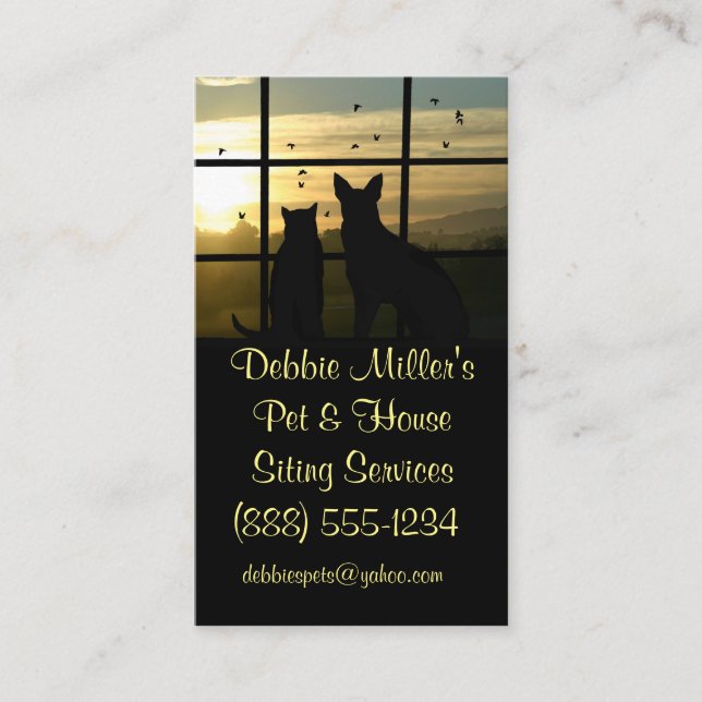 Cute Pet and House Sitting Business Cards (Front)