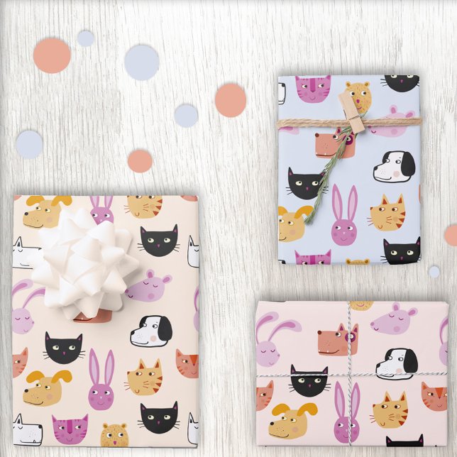 Cute Pet Animal Wrapping Paper Sheets (Creator Uploaded)