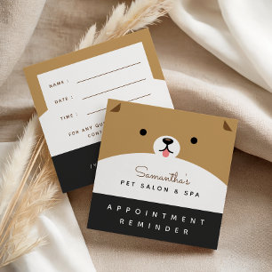 Cute Pet Appointment Reminder Salon & Spa Modern  Square Business Card