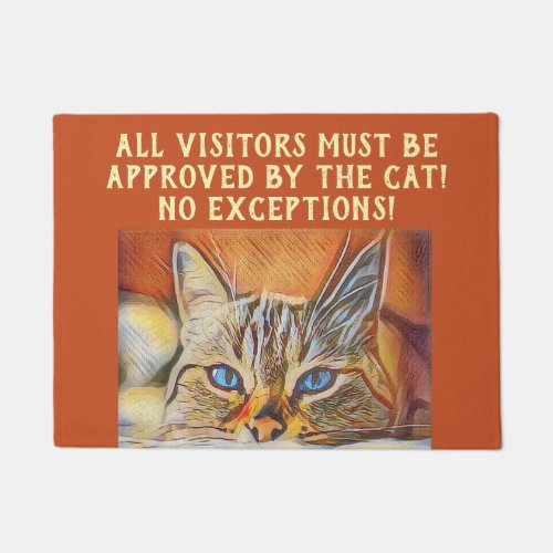 Cute Pet Art Funny Cat Approved Visitors Doormat