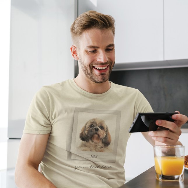 Cute Pet Birthday Photo Frame Personalized Dad T-Shirt (Creator Uploaded)