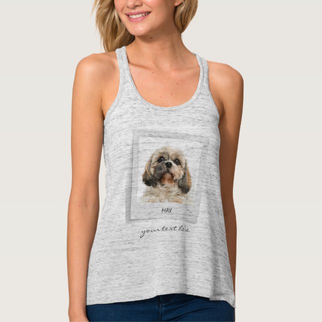 Cute Pet Birthday Photo Frame Personalized Tank Top (Front)