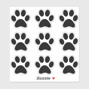 Cute Pet Black Paw Print Dog Cat Sticker