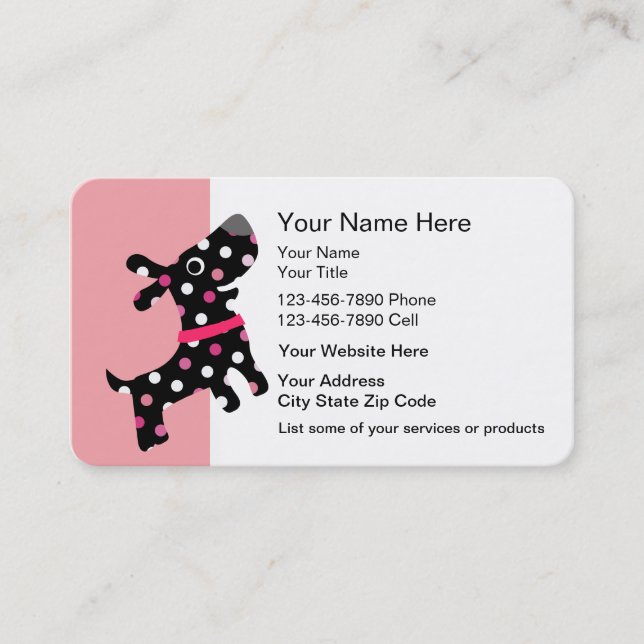 Cute Pet Care Business Cards (Front)
