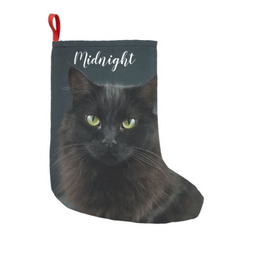 Cute Pet Cat Photo Name Holiday Christmas  Small Christmas Stocking