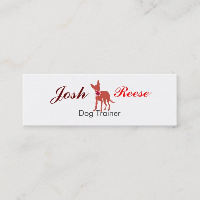 Cute Pet Chihuahua Watercolor Puppy Pug Mini Business Card (Front)