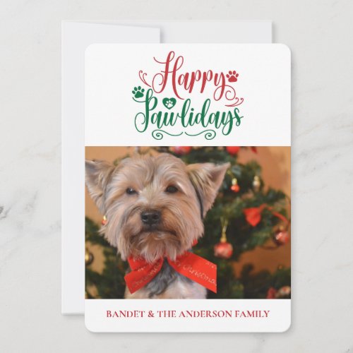 Cute Pet Christmas Happy Holidays Photo Holiday Card