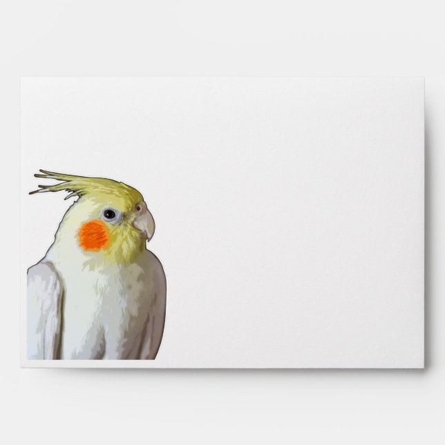 Cute Pet Cockatiel Parakeet Special Bird Greeting Envelope (Front)