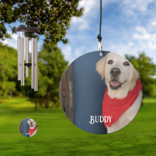 cute pet custom picture and name wind chime