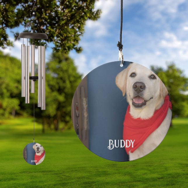 cute pet custom picture and name wind chime  (Outdoor)