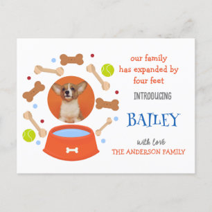 Cute Pet Dog Adoption Photo Announcement Postcard