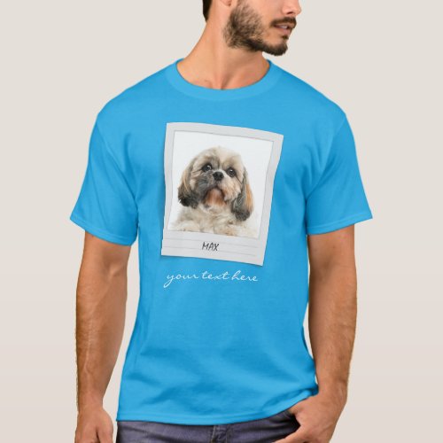 Cute Pet Dog Birthday Photo Custom T_Shirt