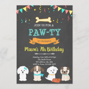 Cute pet dog birthday shower invitation