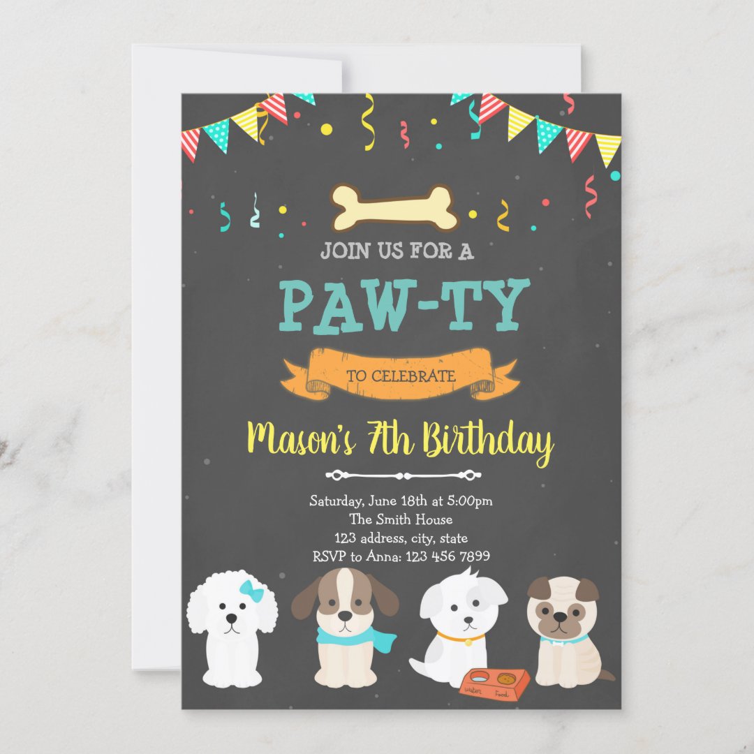 Cute pet dog birthday shower invitation Zazzle