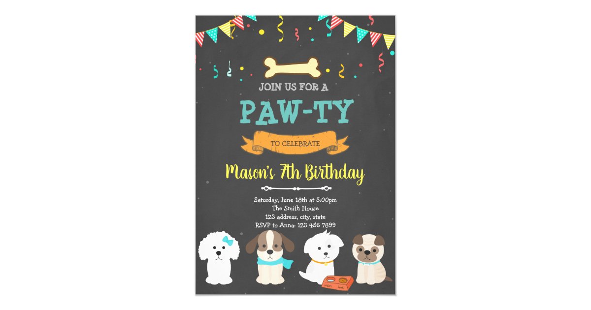 Cute pet dog birthday shower invitation | Zazzle.com