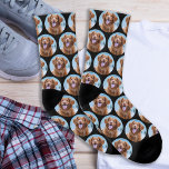 Cute Pet Dog Black Photo Socks<br><div class="desc">Surprise the dog lover whether its a birthday,  Mothers day or Christmas with these super cute pet photo all over print socks. They'll be a favorite of all dog lovers.  COPYRIGHT © 2020 Judy Burrows,  Black Dog Art - All Rights Reserved</div>