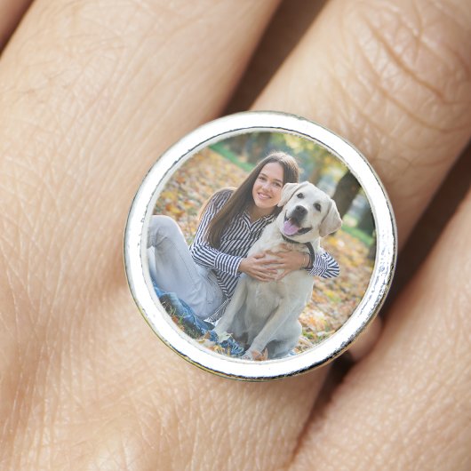 Cute Pet Dog Lover Create Your Own Photo Ring