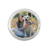 Cute Pet Dog Lover Create Your Own Photo Ring (Front)