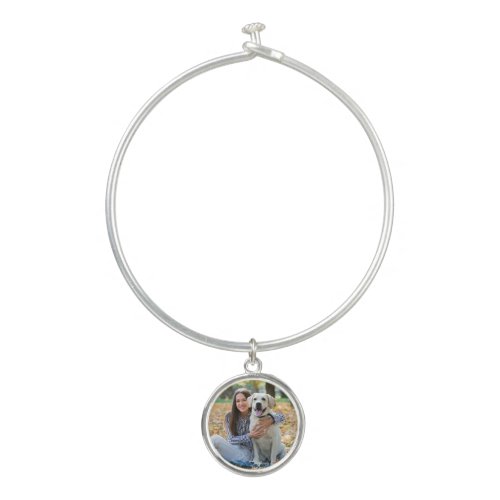 Cute Pet Dog Lover Personalized Photo Bangle Bracelet