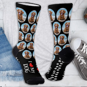 Cute Pet Dog Paw Prints Personalized Photo Socks
