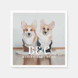 Cute Pet Dog Photo with Name Napkins
