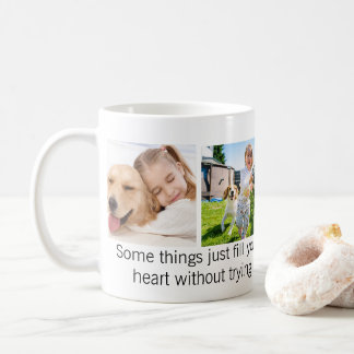 Cute Pet Dog Quote Custom 4 Photo Collage Coffee Mug
