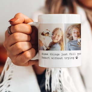 Cute Pet Dog Quote Custom 4 Photo Collage Coffee Mug