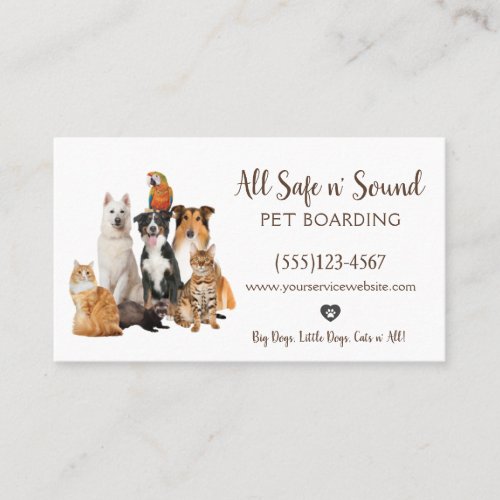 Cute Pet Dog Sitting Boarding Daycare Service Business Card