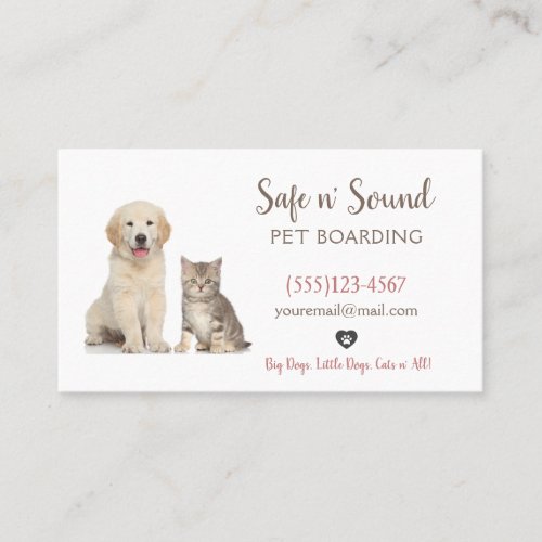 Cute Pet Dog Sitting Boarding Daycare Service Business Card