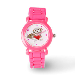 Cute Pet Dog with Heart Gift Watch