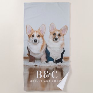 Cute Pet Dogs Photo Monogram Names Summer