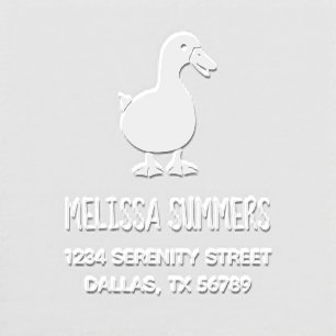 Cute Pet Duck Return Address Embosser