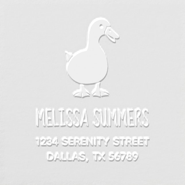 Cute Pet Duck Return Address Embosser (Design)