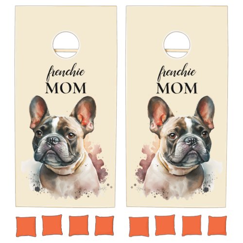 Cute Pet Family Frenchie Mom  Cornhole Set