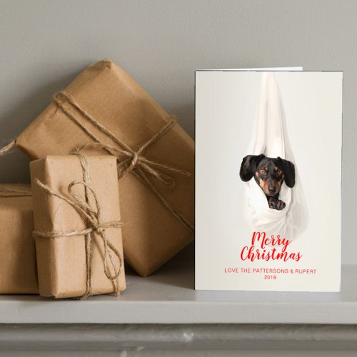 Cute Pet Family Puppy Dog Christmas Photo Card