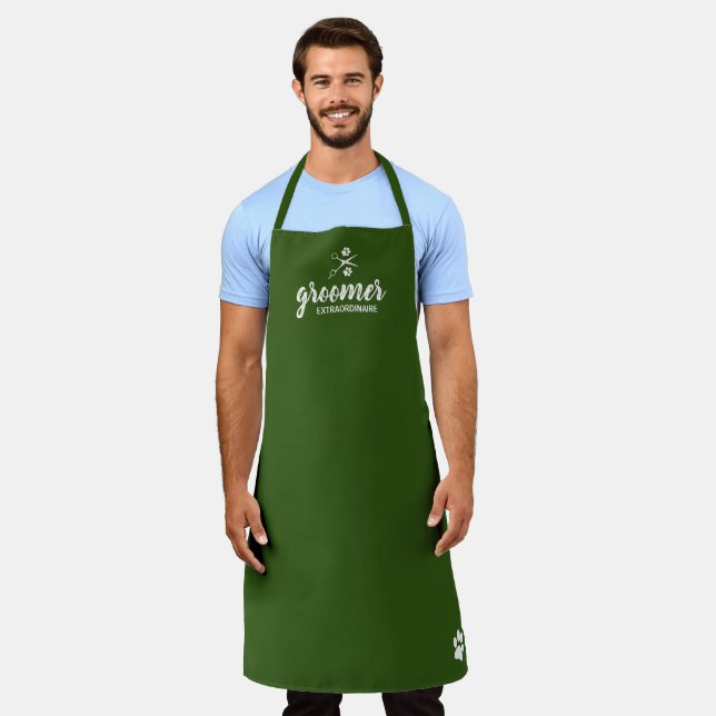 Cute Pet Groomer Extraordinaire Apron (Worn)