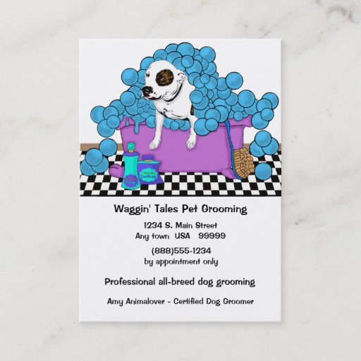 Customizable Cute Pet Grooming Business And Appointment Card Business Card Template