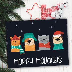 Cute Pet Holiday Postcard for Pet Businesses