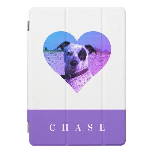 Cute Pet Lover Heart Add Your Photo Name iPad Pro Cover