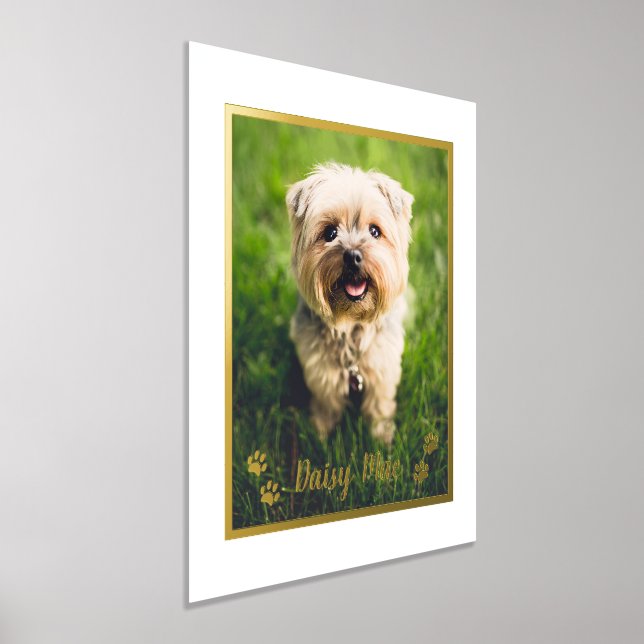 Cute Pet Lovers Personalized Dog Photo Foil Prints (Laydown)