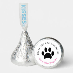 Cute Pet Lovers Pink Black Paw Pet Birthday Party Hershey®'s Kisses®