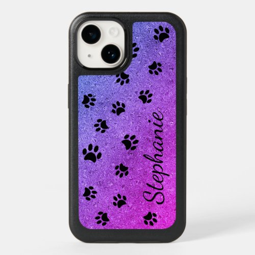 Cute Pet Lovers Pink Purple Blue Glitter Custom OtterBox iPhone 14 Case