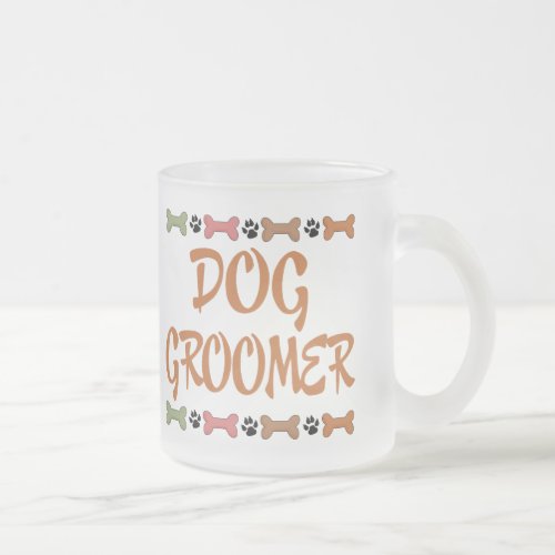 Cute Pet Occupation Dog Groomer Frosted Glass Coffee Mug