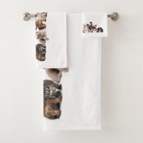 Cute Pet Panorama Bathroom Towel Set